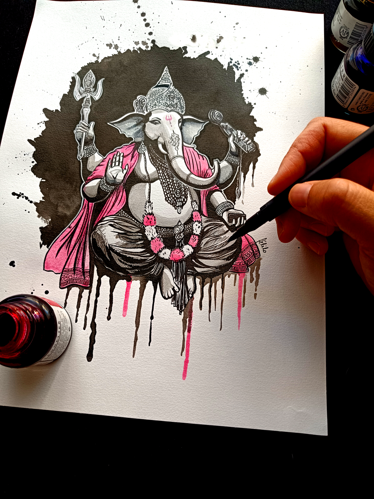GANESH – Le gardien des nouveaux commencements | Reproduction Fine Art